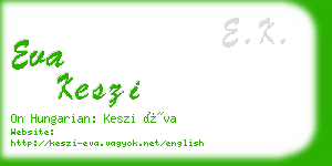 eva keszi business card